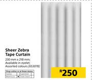 Sheer Zebra Tape Curtain-230mm x 218mm