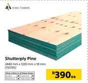 Shutterply Pine-2440mm x 1220mm x 18mm Each