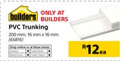 PVC Trunking 200mm; 16mm x 16mm Each