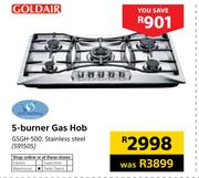 Goldair 5 Burner Gas Hob Stainless Steel GSGH-500