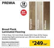 Premia Broad Plank Laminated Flooring-Per Sqm