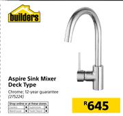 Builders Aspire Sink Mixer Deck Type