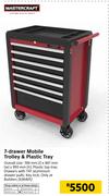 Mastercraft 7-Drawer Mobile Trolley & Plastic Tray