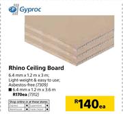 Gyproc Rhino Ceiling Board-6.4mm x 1.2m x 3m Each