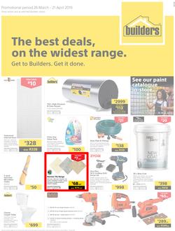 Builders Superstore KZN : The Best Deals On The Widest Range (26 Mar - 21 Apr 2019), page 1