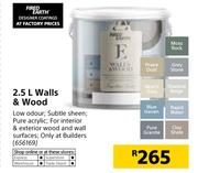 Fired Earth 2.5Ltr Walls & Wood