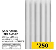 Sheer Zebra Tape Curtain-230mm x 218mm