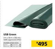 USB Green 3m x 30m x 250Mic SABS Approved