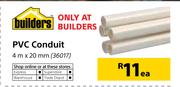Builders PVC Conduit 4m x 20mm-Each