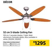 Decor 52cm 5 Blade Ceiling Fan