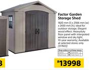 Keter Factor Garden Storage Shed 1820mm(l)x2566mm(w)x2430mm(h)