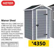 Keter Manor Shed 1960mm(h)x1280mm(w)x940mm(d)