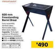 Megamaster 900mm Freestanding Barrel Braai