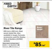 Fired Earth River Tile Range 430mm x 430mm-Per Sqm