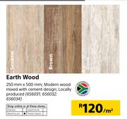 Earth Wood 250mm x 500mm-Per Sqm