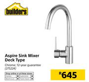 Builders Aspire Sink Mixer Deck Type