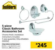 Builders 5 Piece Classic Bathroom Accessories Set