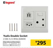 Legrand Ysalis Double Socket 2 USB 4X4 White