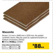 Masonite Brown 3.2mm x 2440mm x 1220mm-Each