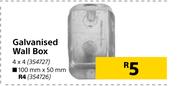 Galvanished Wall Box 4 x 4