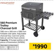 Megamaster 560 Premium Trolley Charcoal Grill-1180mm x 560mm x 1080mm