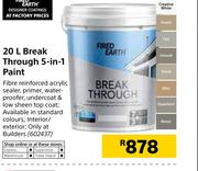 Fired Earth 20Ltr Break Through 5 In 1 Paint