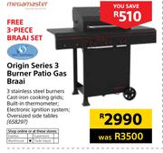 Megamaster Origin Series 3 Burner Patio Gas Braai