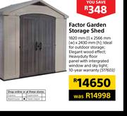Keter Factor Garden Storage Shed-1820mm (l) x 2566mm (w) x 2430mm (h)
