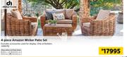 Design House 4 Piece Amazon Wicker Patio Set