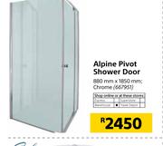 Alpine Pivot Shower Door Chrome-880mm x 1850mm