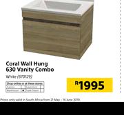 Coral Wall Hung 630 Vanity White Combo