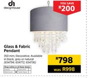 Design House Glass & Fabric Pendant