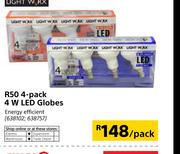 Light Worx R50 4 Pack 4W LED Globes-Per Pack
