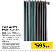 Plain Weave Eyelet Curtain-2300mm x 2230mm Each