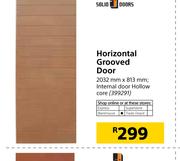 Solid Doors Horizontal Grooved Door- 2032mmX813mm