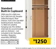 Home & Kitchen Standard Built In Cupboard-2100mm(h) x 900mm(w) x 500mm(d)