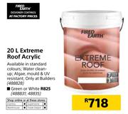 Fired Earth 20Ltr Extreme Roof Acrylic Green Or White