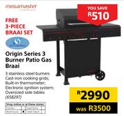 Megamaster Origin Series 3 Burner Patio Gas Braai