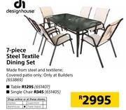 Design House 7 Piece Steel Textile Dining Set