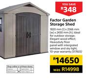 Keter Factor Garden Storage Shed-1820mm (l) x 2566mm (w) x 2430mm (h)