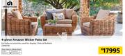 Design House 4 Piece Amazon Wicker Patio Set