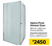 Alpine Pivot Shower Door Chrome-880mm x 1850mm
