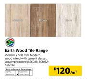Earth Wood Tile Range-250mm x 500mm Per Sqm