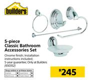 Builders 5 Piece Classic Bathroom Accessories Set