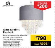 Design House Glass & Fabric Pendant
