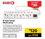 Ellies 8 Way Surge Multi Plug