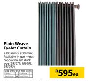Plain Weave Eyelet Curtain-2300mm x 2230mm Each