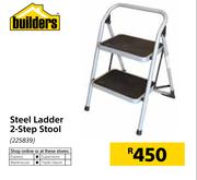 Builders Steel Ladder 2 Step Stool
