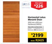 Horizontal Lotus Meranti Door-2032mmX813mm