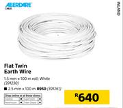 Flat Twin Earth Wire-1.5mmX100m Roll White
